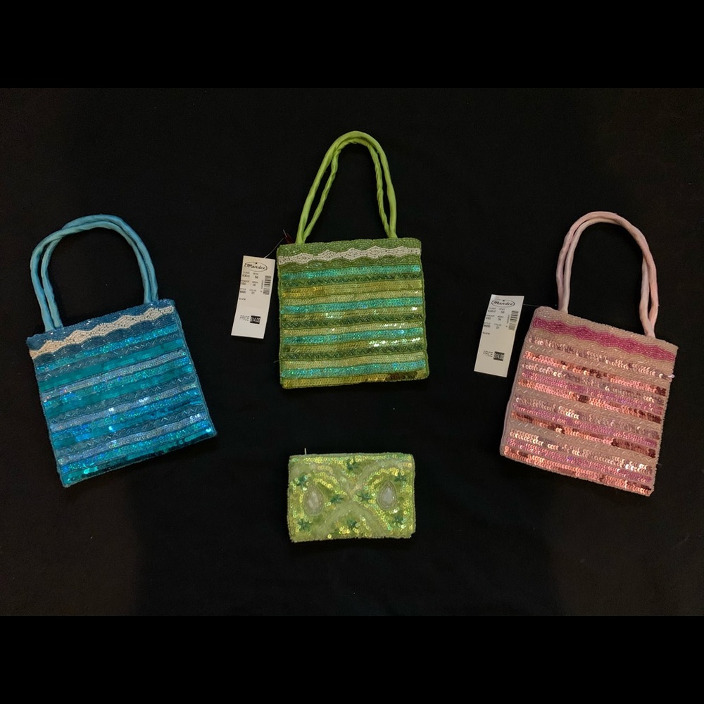 3 Sequin Purses & 1 Sequin Coin Purse